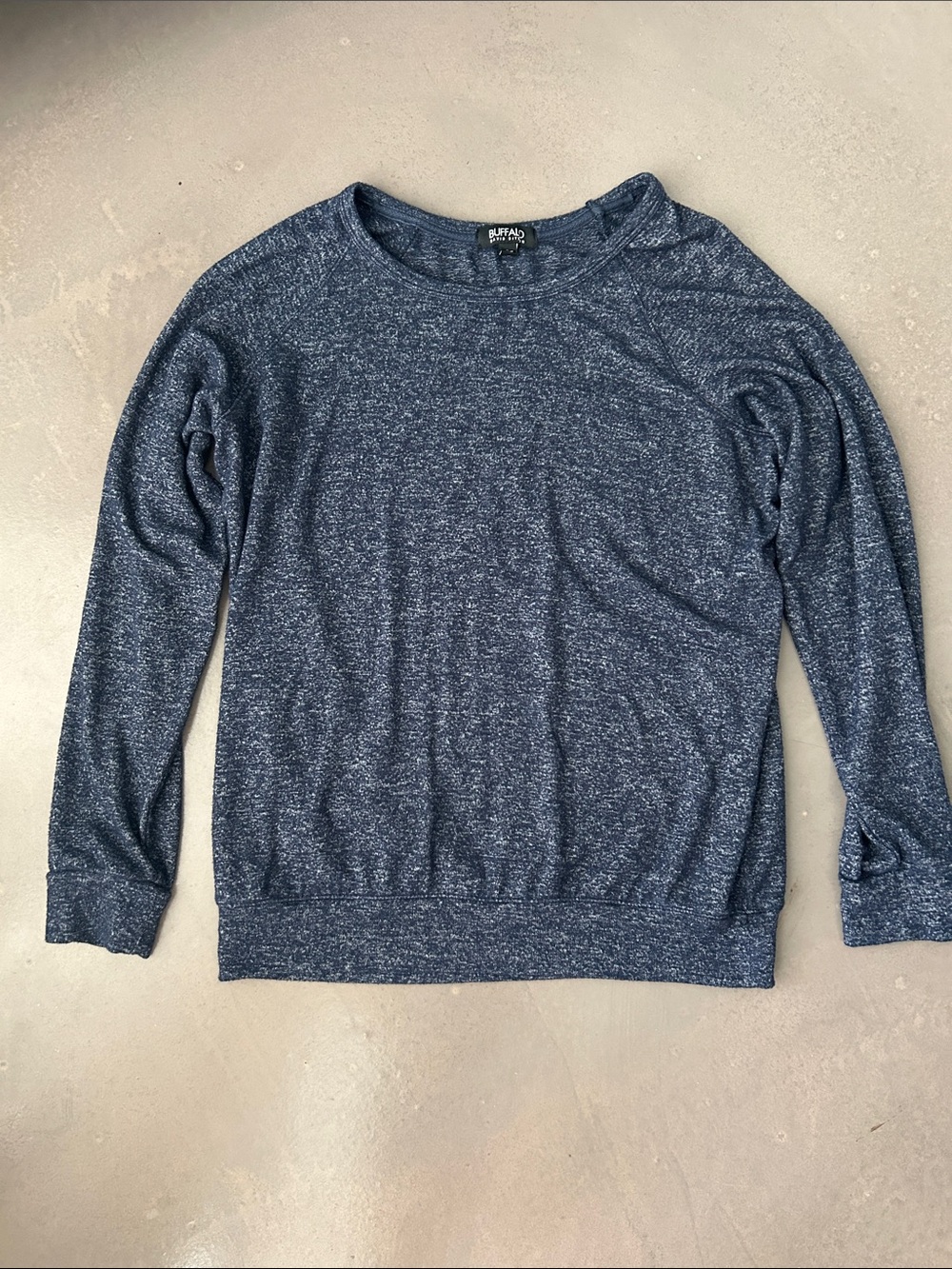 Buffalo David Bitton Navy Heathered Crewneck Pullover
